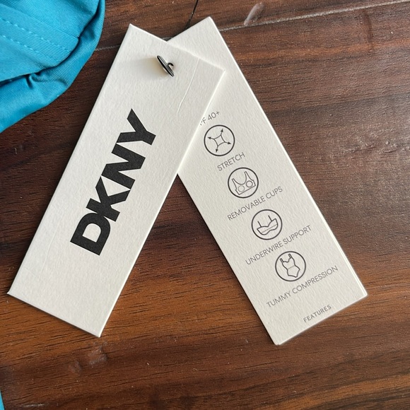 New DKNY V-Neck Ring One Piece Swimsuit with tummy control - Picture 6 of 17